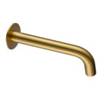 LUCID PIN Series 180mm Round Brushed Brass Bathtub/Basin Wall Spout(60mm Flat Back Plate)