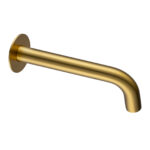 LUCID PIN Series 180mm Round Brushed Brass Bathtub/Basin Wall Spout(60mm Flat Back Plate)