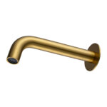 LUCID PIN Series 180mm Round Brushed Brass Bathtub/Basin Wall Spout(60mm Flat Back Plate)