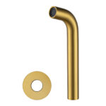 LUCID PIN Series 180mm Round Brushed Brass Bathtub/Basin Wall Spout(60mm Flat Back Plate)