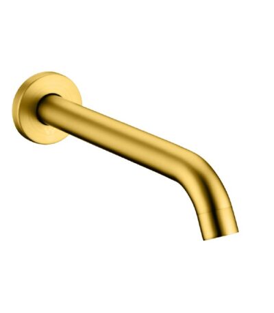 LUCID PIN Series Round Brushed Brass Bathtub/Basin Wall Spout(160mm)