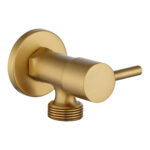 Bathroom Round Brushed Brass 1/4 Turn Washing Machine Stop Tap(One Piece)