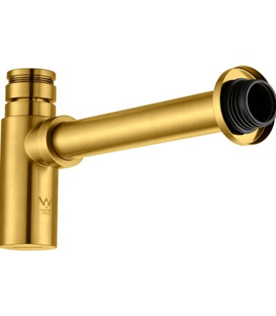 Round Brushed Brass Bottle Trap G1 1/2"