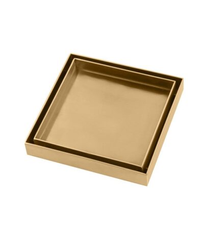 120x120mm Brushed Brass Tile Insert Drain