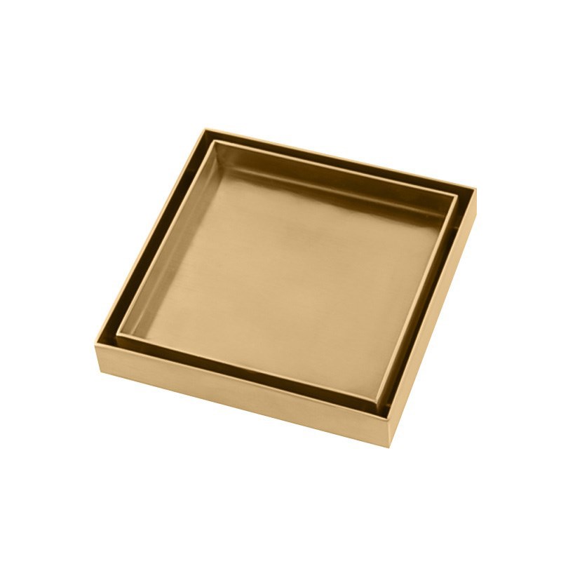 120x120mm Brushed Brass Tile Insert Drain 1 120x120mm Brushed Brass Tile Insert Drain