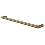 Round Horizontal Brushed Brass Electric Heated Towel Rack Single Bar