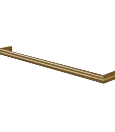Round Horizontal Brushed Brass Electric Heated Towel Rack Single Bar