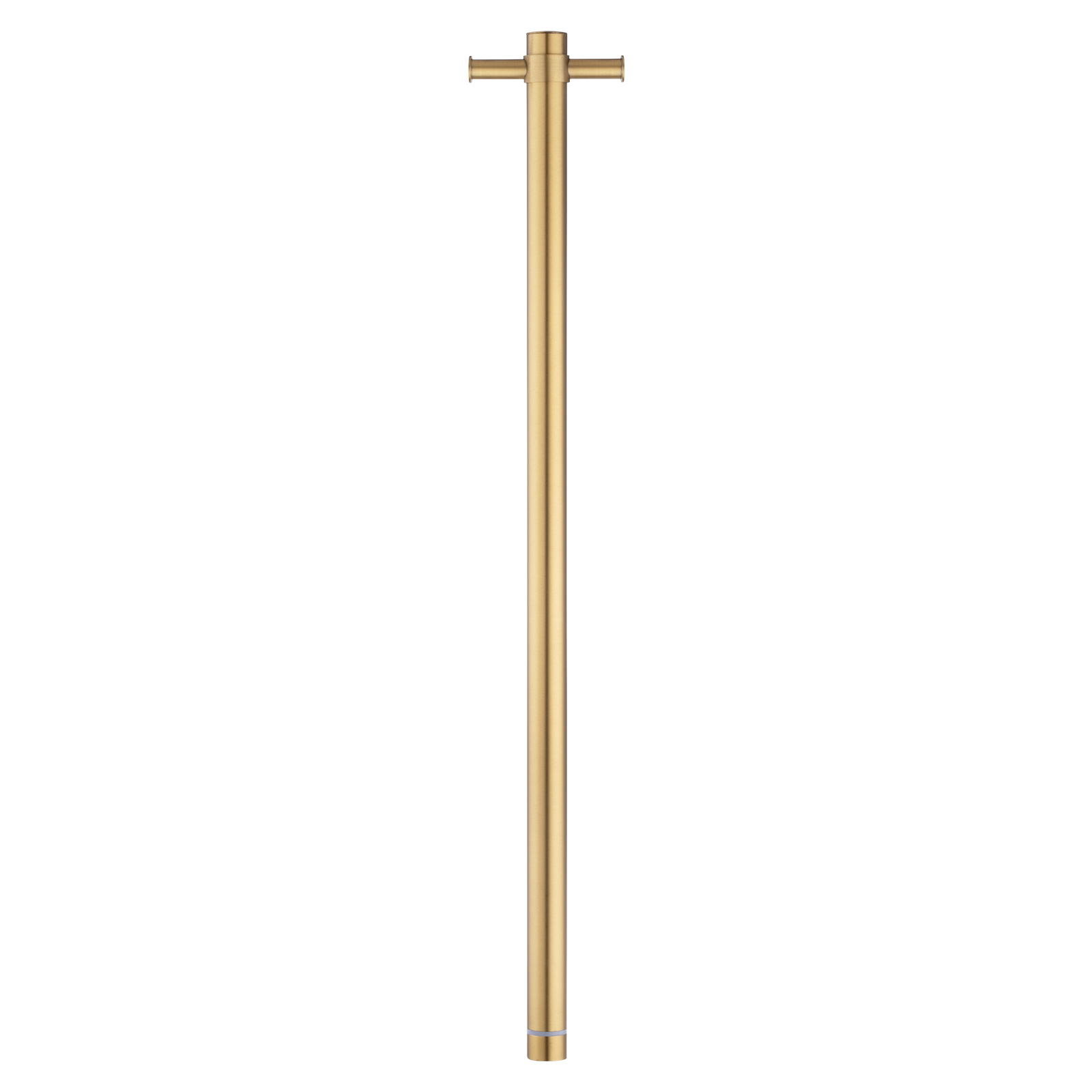 Round Vertical Brushed Brass Electric Heated Towel Rack Single Bar(with Timer) 1 Round Vertical Brushed Brass Electric Heated Towel Rack Single Bar(with Timer)
