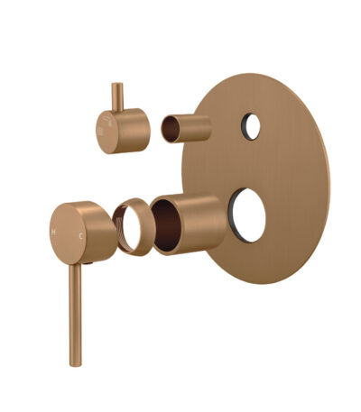 LUCID PIN Series Brushed Copper Diverter Mixer Trim Kit (match CLPD)