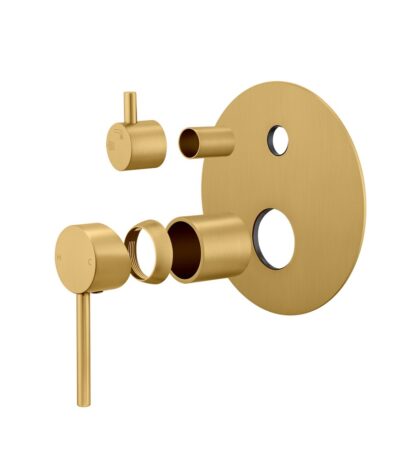 LUCID PIN Series Brushed Brass Diverter Mixer Trim Kit (match CLPD)