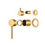LUCID PIN Series Brushed Brass Diverter Mixer Trim Kit With Separate Cover Plate (match CLPD)