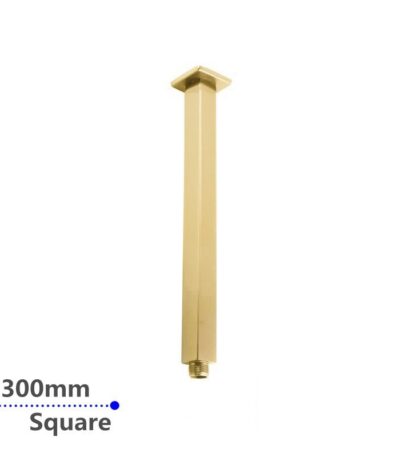 300mm Brushed Brass Ceiling Shower Arm