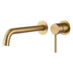 LUCID PIN Series Brushed Brass Spout Mixer Trim Kit Only With Separate 60mm Cover Plate (match CLPS)