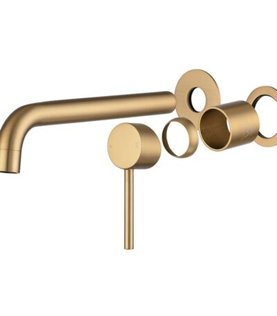 LUCID PIN Series Brushed Brass Spout Mixer Trim Kit Only With Separate 60mm Cover Plate (match CLPS)