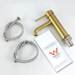 LUCID PIN - Brushed Brass Basin Mixer