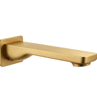 IVANO Series 180mm Brushed Brass Bathtub/Basin Wall Spout(with back plate)
