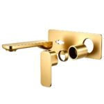 IVANO Series Brushed Brass Wall Mixer With Spout Trim Kit(match CLPS)