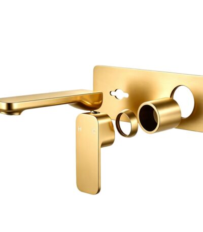 IVANO Series Brushed Brass Wall Mixer With Spout Trim Kit(match CLPS)
