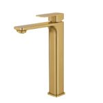 IVANO Series Square Brushed Brass Tall Basin Mixer