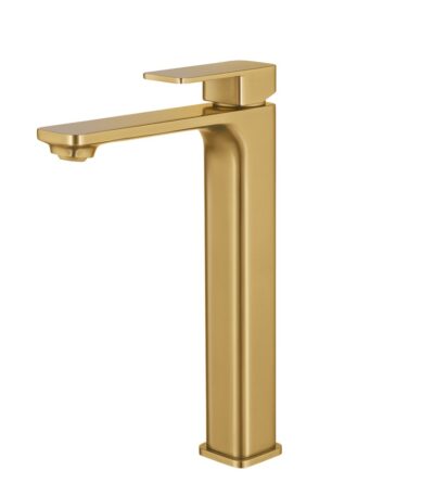 IVANO Series Square Brushed Brass Tall Basin Mixer