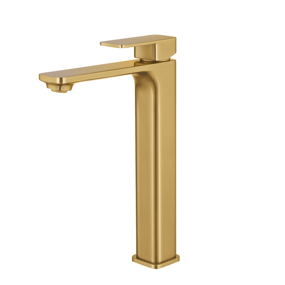 IVANO Series Square Brushed Brass Tall Basin Mixer 1 IVANO Series Square Brushed Brass Tall Basin Mixer