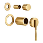 CADDENCE Series Brushed Brass Wall Mixer with Diverter Trim Kit(Separate Cover Plate,match CLPD)