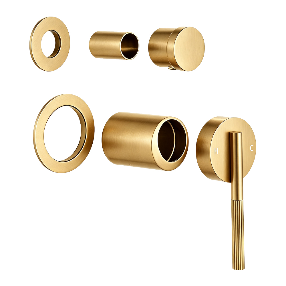 CADDENCE Series Brushed Brass Wall Mixer with Diverter Trim Kit(Separate Cover Plate,match CLPD) 1 CADDENCE Series Brushed Brass Wall Mixer with Diverter Trim Kit(Separate Cover Plate,match CLPD)