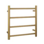 Brushed Brass Heated Towel Rack 4 Bars