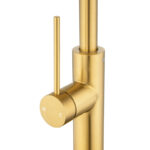 Brushed Brass Standard Slim Stainless Steel Kitchen Mixer With 360° Swivel Spout
