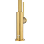 Brushed Brass Standard Slim Stainless Steel Kitchen Mixer With 360° Swivel Spout