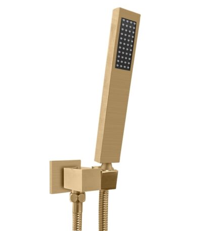 Brushed Brass Shower Rail with Handheld Shower