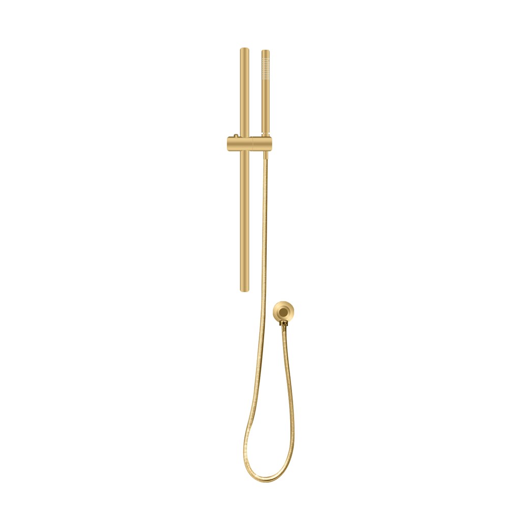 Brushed Brass Shower Rail with Handheld Shower 1 Brushed Brass Shower Rail with Handheld Shower