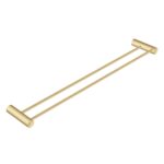 600mm Brushed Brass Double Towel Rail