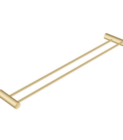 600mm Brushed Brass Double Towel Rail