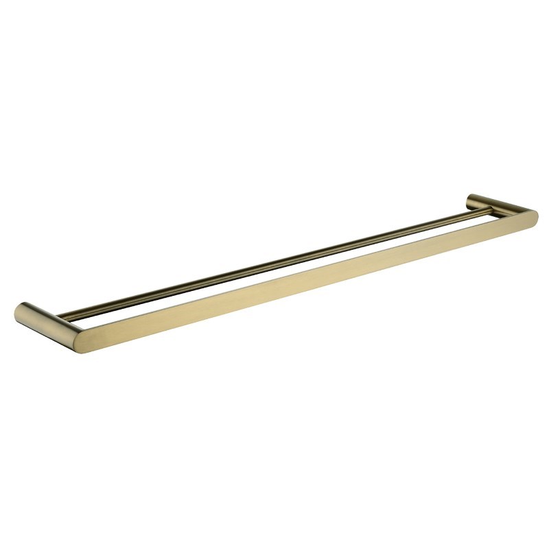 RUSHY - 800mm Brushed Brass Double Towel Rail 1 RUSHY - 800mm Brushed Brass Double Towel Rail