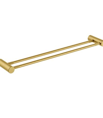 CADDENCE - 800mm Brushed Brass Double Towel Rail