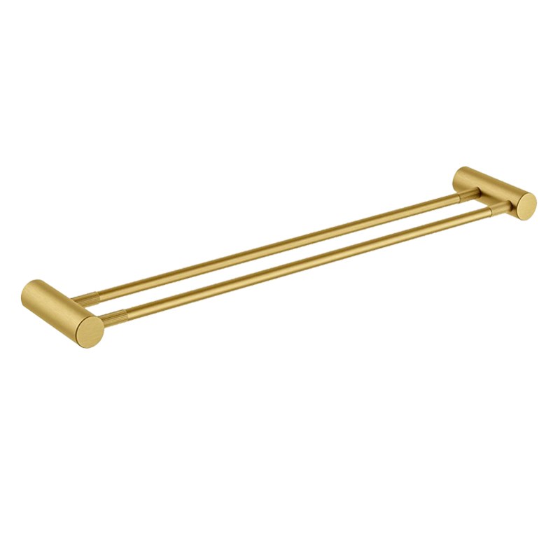 CADDENCE - 800mm Brushed Brass Double Towel Rail 1 CADDENCE - 800mm Brushed Brass Double Towel Rail