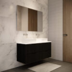Bali 1200mm Matte Black Wall Hung Fluted Vanity (Double Bowls)