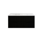 Bali 1500mm Matte Black Wall Hung Fluted Vanity (Double Bowls)