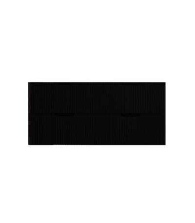 Bali 1500mm Matte Black Wall Hung Fluted Vanity (Single Bowl)
