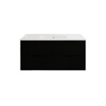 Bali 1500mm Matte Black Wall Hung Fluted Vanity (Single Bowl)
