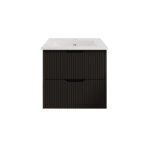 Bali 750mm Matte Black Wall Hung Fluted Cabinet