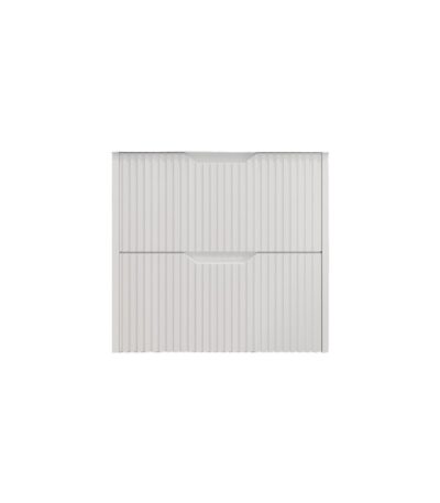 Bali 750mm Matte White Wall Hung Fluted Vanity