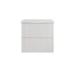 Bali 750mm Matte White Wall Hung Fluted Vanity
