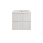Bali 750mm Matte White Wall Hung Fluted Vanity