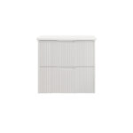 Bali 750mm Matte White Wall Hung Fluted Vanity