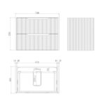 Bali 750mm Matte White Wall Hung Fluted Vanity