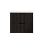 Bali 900mm Matte Black Wall Hung Fluted Cabinet