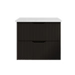 Bali 900mm Matte Black Wall Hung Fluted Cabinet