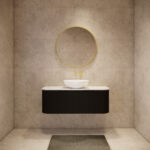Bergen 1200mm Matte Black Wall Hung Fluted Cabinet (Single Bowl)